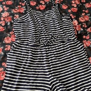 Torrid brand Size 3 navy/white romper with spaghetti straps